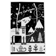 Drôle Motif de rennes noir et blanc