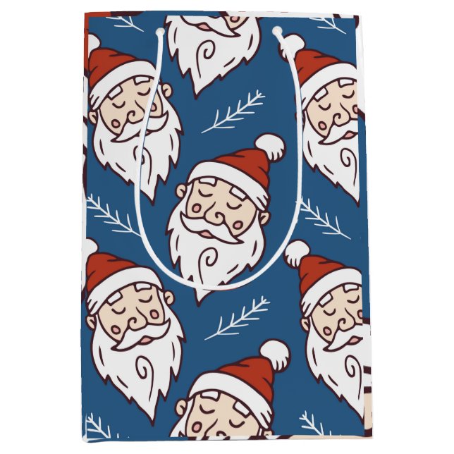 Sac Cadeau Moyen Du nom de l'enfant Père Noël Joyeux Noël Famille (Devant)