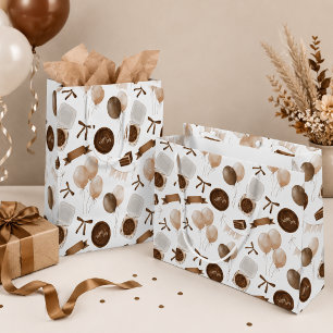 Sac Cadeau Moyen Earthy Brown Balloon & Bento Cake Anniversaire