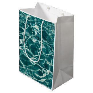 Sac Cadeau Moyen Eau de feu bleu clair ondulée