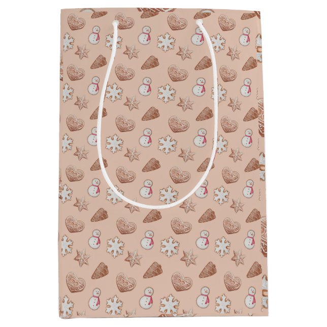 Sac Cadeau Moyen Échange de cookies de Noël (Devant)