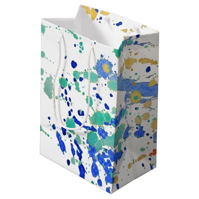 Sac Cadeau Moyen Éclaboussures de peinture d'aquarelle (Dos Angle)