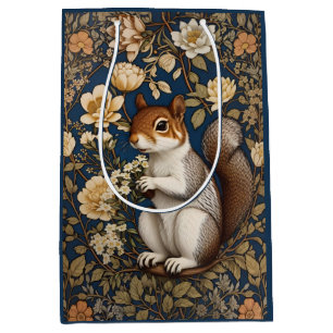 Sac Cadeau Moyen Écureuil Avec Fleurs Acacia William Morris