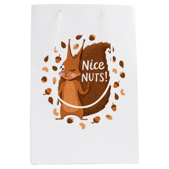 Sac Cadeau Moyen Écureuil de noix croustillant 41 (Devant)