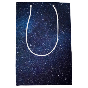 Sac Cadeau Moyen Elégant bleu Milkyway Galaxy Texture