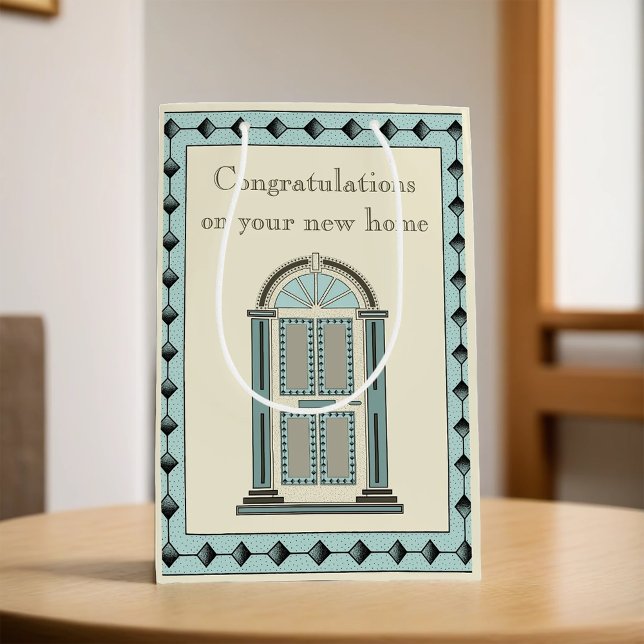 Sac Cadeau Moyen Élégant chauffage Turquoise de porte (Créateur téléchargé)