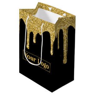 Sac Cadeau Moyen Élégant Gold Sparkle Parties scintillant Drives Bu