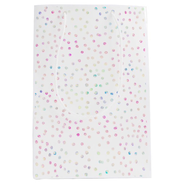 Sac Cadeau Moyen Elégant Iridescente Parties scintillant points Des (Devant)