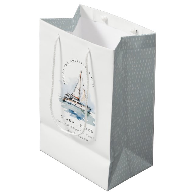 Sac Cadeau Moyen Elégant Mariage de navigation de plaisance Dusky (Devant Angle)