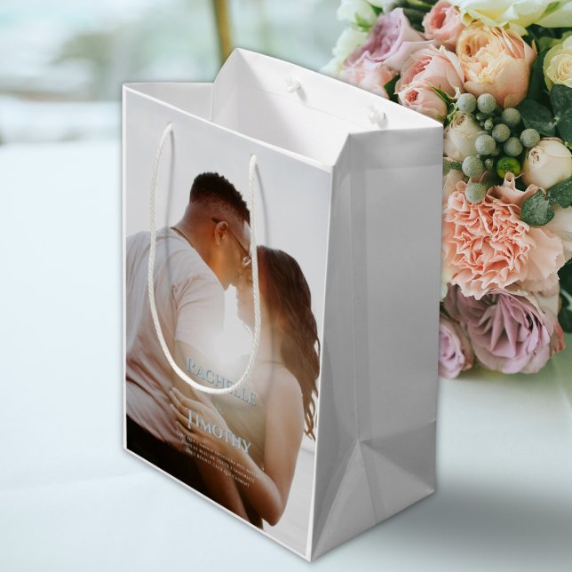 Sac Cadeau Moyen Élégant Mariage Personnalisé avec Photo et Texte d (Créateur téléchargé)