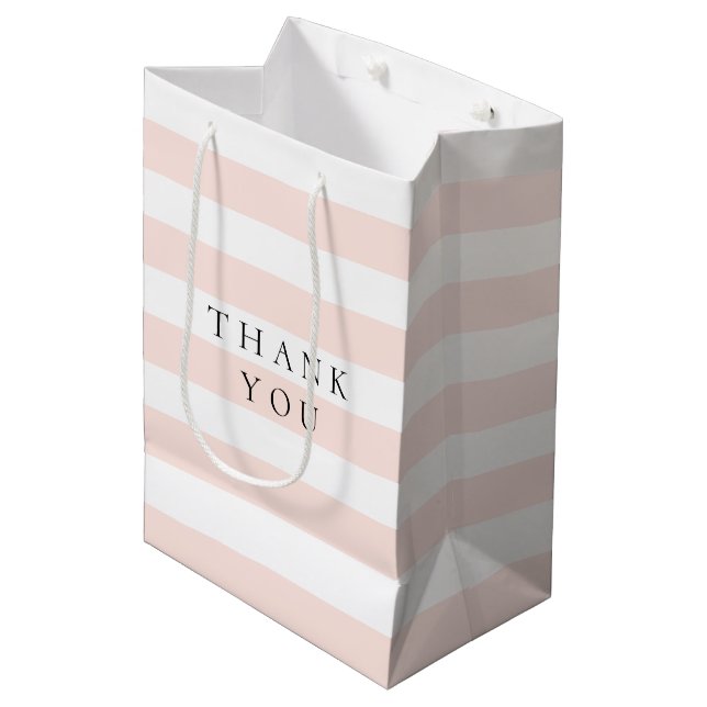 Sac Cadeau Moyen Élégant Moderne Péché et Rayures Blanches  (Devant Angle)