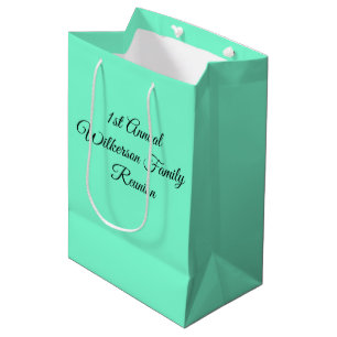 Sac Cadeau Moyen Elégant Reunion Familiale Bleu-vert