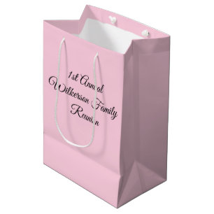 Sac Cadeau Moyen Élégant Rose de Réunion Familiale