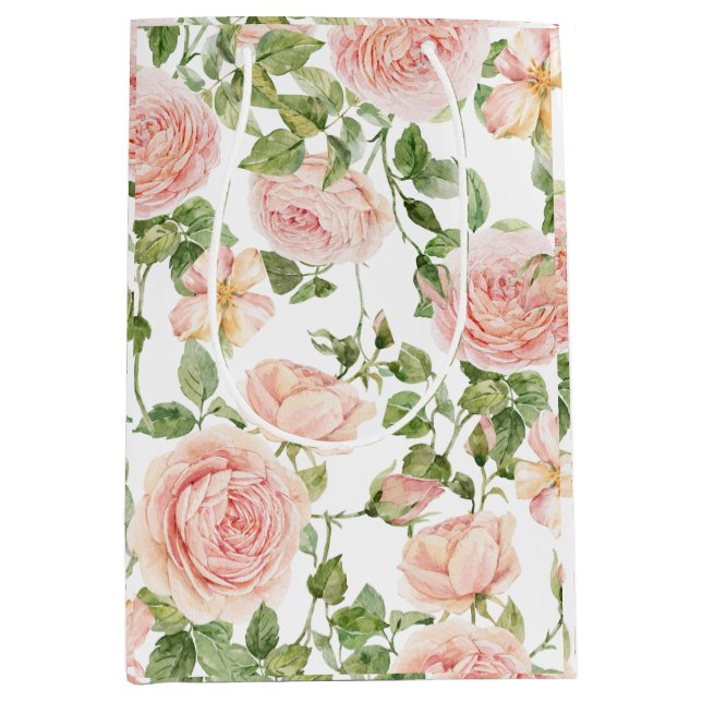 Sac Cadeau Moyen Elégant Rose Garden (Devant)