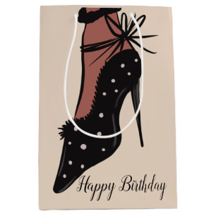Sac Cadeau Moyen Elégante beauté talon Fashionista Anniversaire