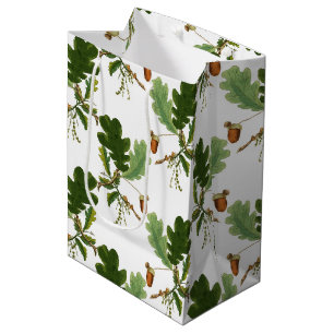 Sac Cadeau Moyen Elégante feuille de chêne et maïs