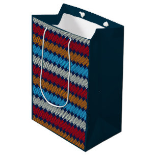 Sac Cadeau Moyen Embroderie de dentelle de Motif Boho ethnique sur