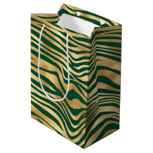 Sac Cadeau Moyen Emerald and Gold Safari Series Design 4