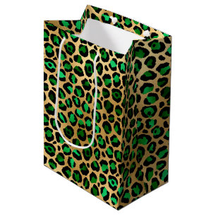 Sac Cadeau Moyen Emerald and Gold Safari Series Design 8