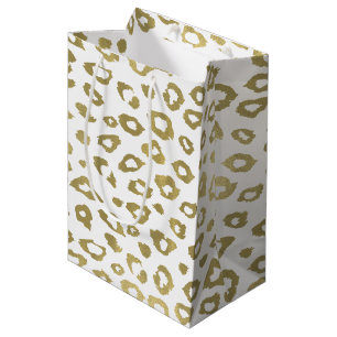 Sac Cadeau Moyen Empreinte de léopard d'Ombre d'or