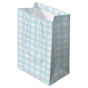 Sac Cadeau Moyen En vichy bleu 1