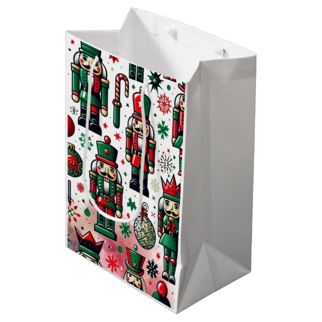 Sac Cadeau Moyen Enchanter Nutcrackers Thème de vacances Motif (Devant Angle)