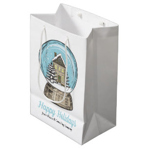 Sac Cadeau Moyen Entreprise immobilière boule à neige de Noël migno