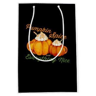 Sac Cadeau Moyen Épices citrouilles Et Tout Joli Design Automne