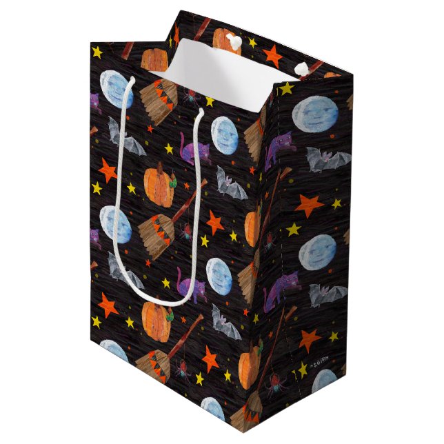 Sac Cadeau Moyen Eric Carle | Caterpillar Black Halloween Motif (Devant Angle)