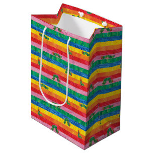 Sac Cadeau Moyen Eric Carle Caterpillar Rainbow Stripe Motif