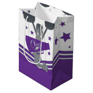 Sac Cadeau Moyen Étoiles violettes et blanches Cheer Soirée