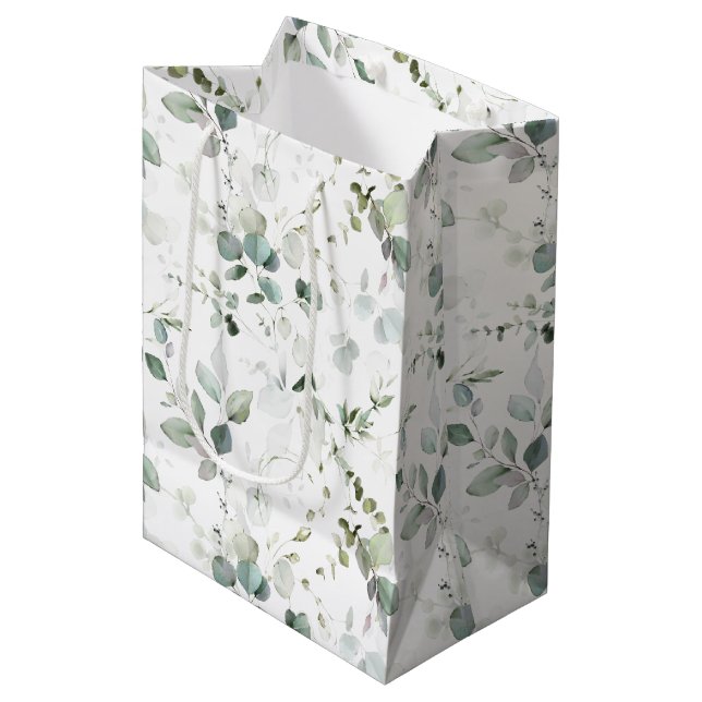 Sac Cadeau Moyen Éucalyptus (Devant Angle)