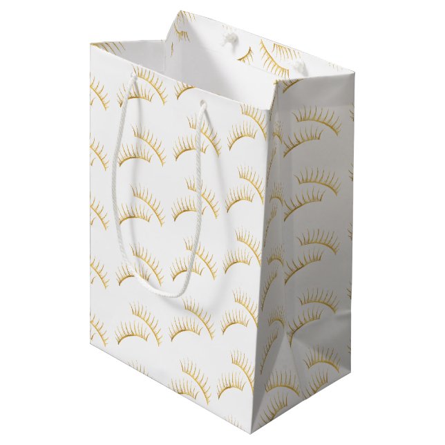 Sac Cadeau Moyen Eyelashes Glam Or (Devant Angle)