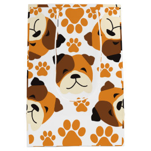 Sac Cadeau Moyen Face et pattes de chien mignonnes