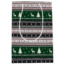 Sac Cadeau Moyen Fair Isle Holiday Knit