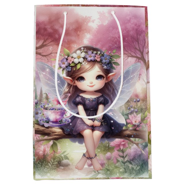 Sac Cadeau Moyen Fairy Birday Party (Devant)