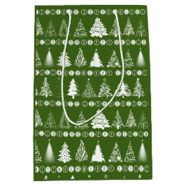 Sac Cadeau Moyen Fancy Christmas Tree Green Gift Bag