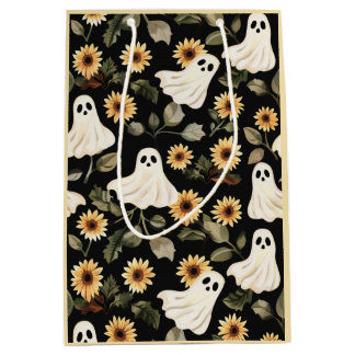 Sac Cadeau Moyen Fantômes de goth d'été et tournesols Éffrayants