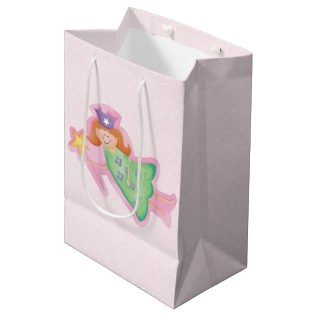 Sac Cadeau Moyen Fée d'anniversaire (Devant Angle)
