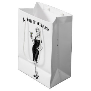 Sac Cadeau Moyen Femme Sophistiquée D'anniversaire Avec Martini
