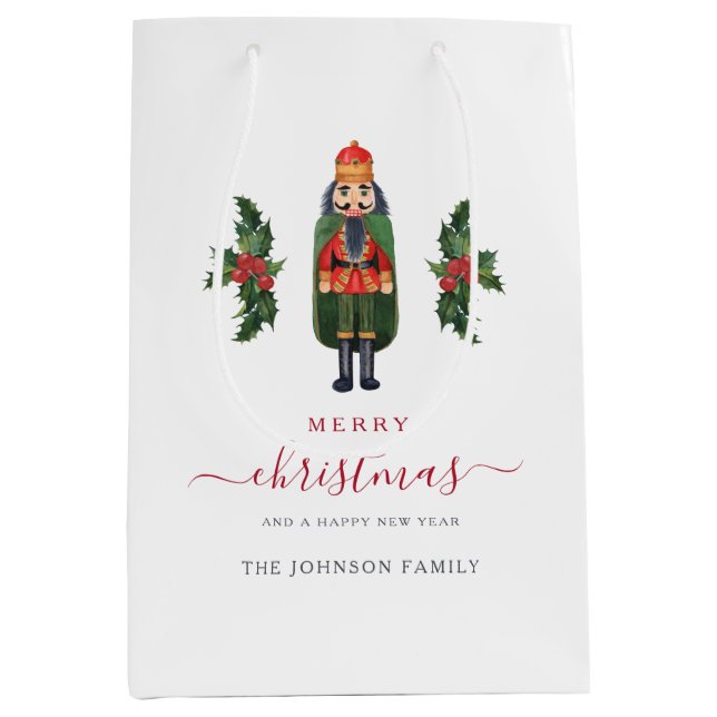 Sac Cadeau Moyen Festive Cute Nutcracker Noël (Devant)