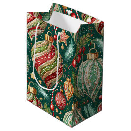 Sac Cadeau Moyen Festive Ornaments