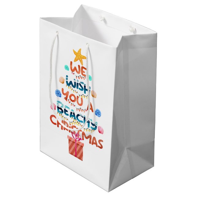 Sac Cadeau Moyen Festive plage Noël (Dos Angle)