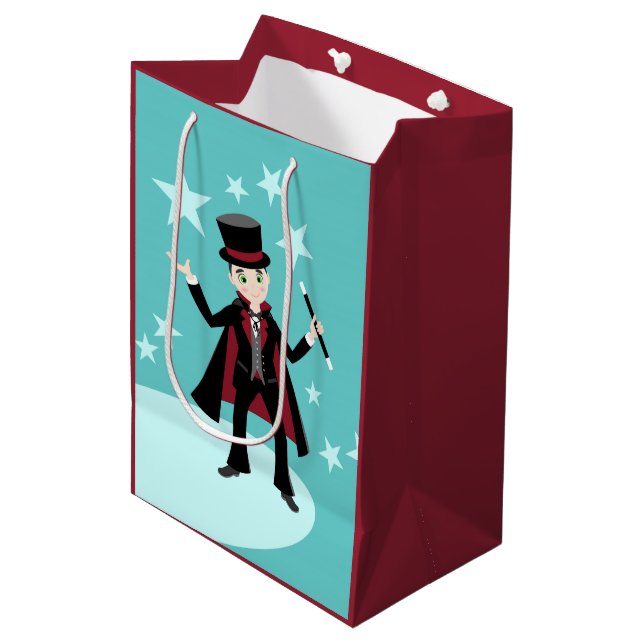 Sac Cadeau Moyen Fête d'anniversaire d'enfant de magicien (Devant Angle)