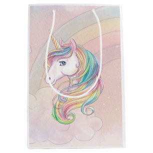 Sac Cadeau Moyen Fête d'anniversaire licorne