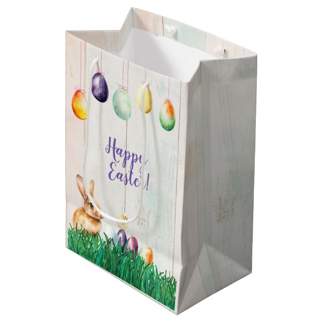 Sac Cadeau Moyen Fête de chasse aux oeufs de Pâques (Devant Angle)