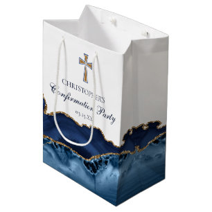 Sac Cadeau Moyen Fête de confirmation élégante personnalisée en ble