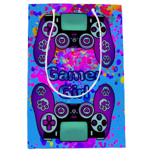 Sac Cadeau Moyen Fête de la fille Gamer Anniversaire Joli Paint Spl
