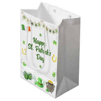 Sac Cadeau Moyen Fête de la Saint-Patrick à l'aquarelle
