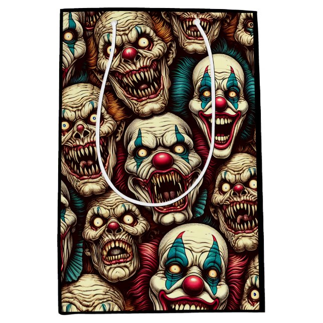 Sac Cadeau Moyen Fête de l'Halloween des Clowns (Devant)